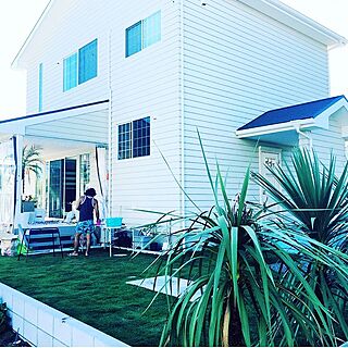 部屋全体/白い家/芝生、自分で貼りました‼/芝生ＤＩＹ/芝生の庭...などのインテリア実例 - 2016-08-10 08:28:35