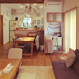 部屋全体/まだまだすぎる荒れた部屋（笑）/白と茶色が好き/カウンター周りのインテリア実例 - 2015-12-13 10:32:13