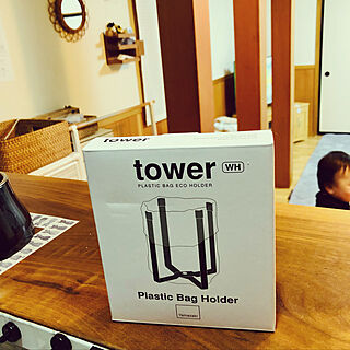 yamazaki tower/plastic bag holder/towerシリーズ/キッチンカウンター/ありがとうございます(⋆ᵕᴗᵕ⋆).+*...などのインテリア実例 - 2022-02-09 17:42:54