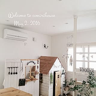 部屋全体/DIY/キッズハウスDIY/おうちの中におうち/白がすき...などのインテリア実例 - 2016-05-02 06:18:52