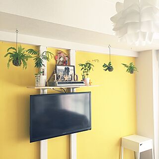 北欧 黄色い壁紙のおしゃれなインテリア 部屋 家具の実例 Roomclip ルームクリップ