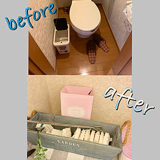 スポンジトング/スクラビングバブル流せるトイレブラシ/ダイソーのウッドボックス/before→after/新商品...などのインテリア実例 - 2019-08-14 16:05:54