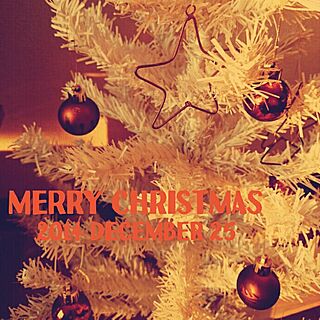 リビング/ホワイトツリー/MerryChristmas/クリスマス/クリスマスツリーのインテリア実例 - 2014-12-25 22:03:29