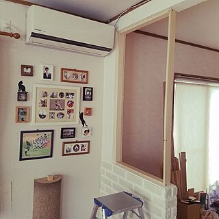 壁/天井/丸ノコ/DIY/いいね！ありがとうございます♪/格子窓風DIY...などのインテリア実例 - 2017-06-11 13:23:38