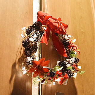 クリスマス/リース/DIY女子/玄関ドア/IKEA 雑貨...などのインテリア実例 - 2022-11-22 16:22:03