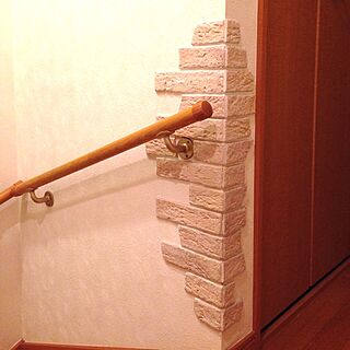 壁/天井/猫/階段降り口/DIY/タイル貼りのインテリア実例 - 2013-11-26 19:55:56