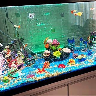 アクアリウム アクアリウム 熱帯魚のおしゃれなアレンジ 飾り方のインテリア実例 Roomclip ルームクリップ