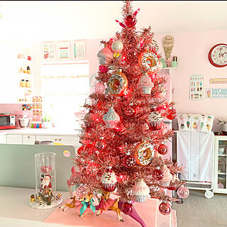 クリスマスツリー/クリスマス/フロリダ/ピンクの冷蔵庫/ピンク家電...などのインテリア実例 - 2021-11-21 13:03:08