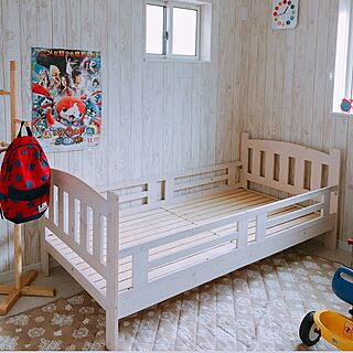 ベッド周り/IKEA/子ども部屋/子供部屋/板壁風...などのインテリア実例 - 2017-04-11 12:46:00