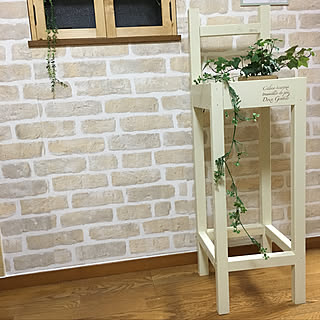 部屋全体/壁紙DIY/窓枠DIY/スタンプ/花台DIY...などのインテリア実例 - 2019-03-08 18:39:24