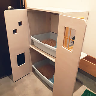 玄関/入り口/塗装DIY/猫トイレカバーDIY/DIY/猫...などのインテリア実例 - 2020-03-08 19:59:17