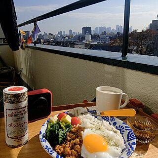 部屋全体/ベランダからの景色/ベランダ/ベランダカフェ/Bluetoothスピーカー...などのインテリア実例 - 2017-04-10 13:30:16