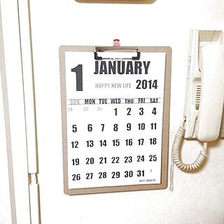 壁/天井/カレンダー2014/手作り/タイポグラフィ/白黒...などのインテリア実例 - 2014-01-12 18:24:05