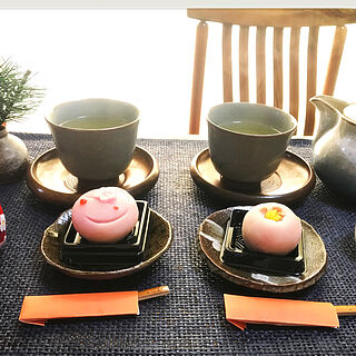 緑茶/和菓子/カフェ風/お正月/リビングのインテリア実例 - 2020-01-08 19:39:44