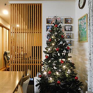 クリスマスツリー180cm/ダイニングテーブル/写真/フォトフレーム/縦格子...などのインテリア実例 - 2021-12-07 23:31:33