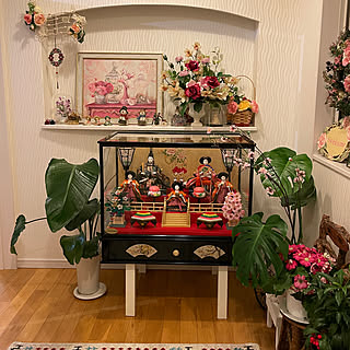 ひな祭り/お花のある暮らし♡/見て下さって感謝です♡/造花/観葉植物のある暮らし...などのインテリア実例 - 2022-03-03 07:45:01