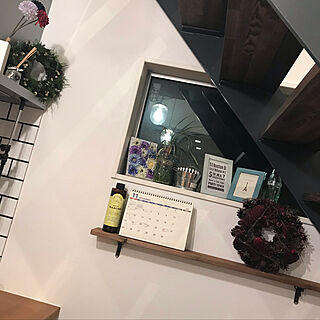 キッチン/クリスマスリース/DIY/ナフコ/kiiroのインテリア実例 - 2018-11-11 20:24:35
