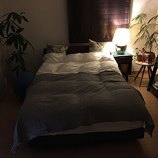ニトリの布団カバー/IKEA 照明/ベッド周りのインテリア実例 - 2021-06-25 23:33:31