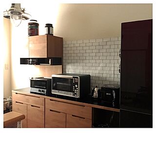 キッチン/IKEA 照明/HITACHI/SHARP冷蔵庫/MITSUBISHI炊飯器...などのインテリア実例 - 2016-08-09 09:55:17
