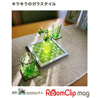 ダイニングキッチン/RoomClip mag掲載ありがとうございます/グリーンのグラス/グリーンのガラス瓶/水挿しアイビー...などのインテリア実例 - 2022-03-21 20:44:31