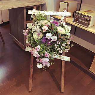 クリスマスフラワーキャンドルアレンジ♡ベルベットローズのフラワー