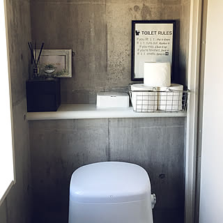 toilet display/DAISO♥/コンクリート風壁紙/toiletpaper/toilet ...などのインテリア実例 - 2019-09-06 09:41:52