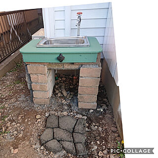 玄関/入り口/DIY/モルタル/屋外水栓のインテリア実例 - 2021-05-09 20:29:05