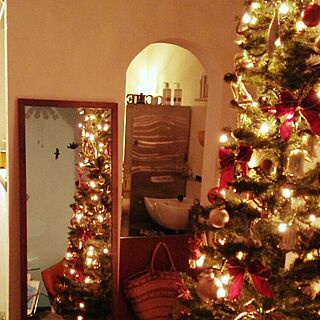 玄関/入り口/姿見/クリスマスツリー/今日のツリー/おやすみなさい....( ˘ω˘ )...などのインテリア実例 - 2014-11-20 21:37:43