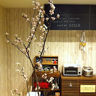 キッチン/桜/セリア/海外インテリアに憧れる/観葉植物...などのインテリア実例 - 2017-02-17 11:35:26
