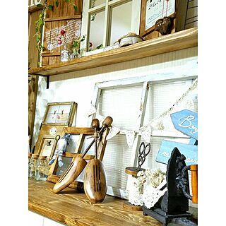 キッチン/カフェ風を目指して♪/リメイク/中古住宅リフォームなし/フォロー＆いいね！ありがとうございます☆...などのインテリア実例 - 2016-12-29 07:47:58