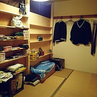 机/子供部屋/男子部屋/仕切り棚DIY/部屋を二つに分ける...などのインテリア実例 - 2016-01-10 18:18:03