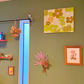 ドライフラワー 緑の壁紙のおしゃれなアレンジ 飾り方のインテリア実例 Roomclip ルームクリップ