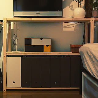 棚/一人暮らし/シナ合板/DIY/IKEA...などのインテリア実例 - 2019-08-21 00:48:35