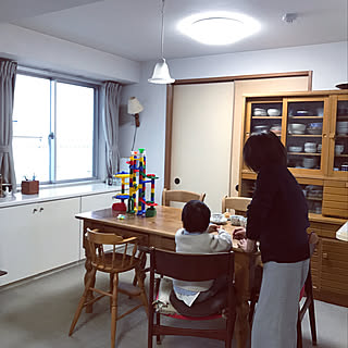 部屋全体/くみくみスロープ/食器棚/子ども椅子/飛騨産業...などのインテリア実例 - 2018-01-28 19:39:36