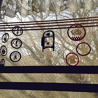 壁/天井/窓辺の飾り/北欧の切り紙/お正月/ハンドメイドのインテリア実例 - 2015-01-04 09:23:14