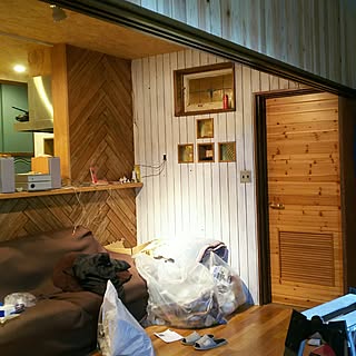 部屋全体/カウンター/ヘリンボーン/男前/DIY...などのインテリア実例 - 2017-03-16 20:05:33