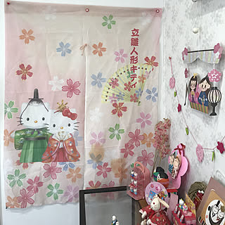 部屋全体/ひな祭り/さくら❤*.(๓´͈꒳`͈๓).*❤/ひなまつり♡/100いいね！ありがとうございます♪のインテリア実例 - 2018-02-18 12:51:42