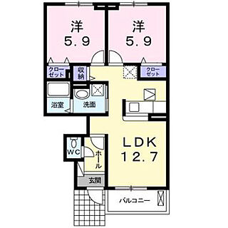 部屋全体/大東建託　賃貸　2LDKのインテリア実例 - 2018-06-21 12:55:19