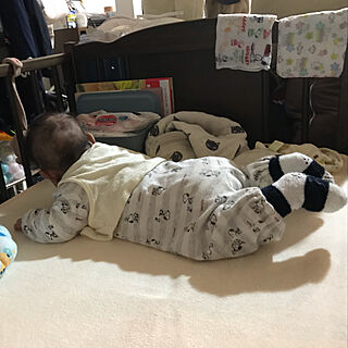 寝返り練習中/赤ちゃんのいる暮らし/リビングのインテリア実例 - 2019-12-10 20:14:00