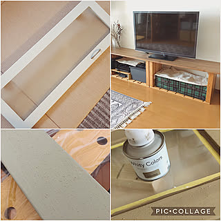 ザラザラベース/maca paint/ホワイティカラーズ/リメイク/テレビボードDIY...などのインテリア実例 - 2020-09-12 19:41:13