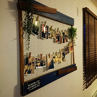 壁/天井/DIY/セリア♡/写真コーナー/廃材利用...などのインテリア実例 - 2016-11-28 16:31:08