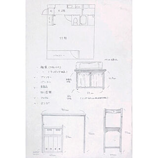 棚/デスク/カラーボックス/イラスト手書き/一人暮らし...などのインテリア実例 - 2018-03-06 04:37:10