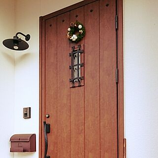 玄関/入り口/クリスマス/クリスマスリース/玄関ドア/玄関ドア外側のリースのインテリア実例 - 2015-12-14 17:39:24