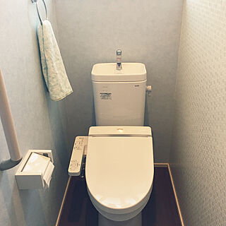 バス/トイレ/壁紙は水色/二階のトイレのインテリア実例 - 2018-11-17 14:35:48