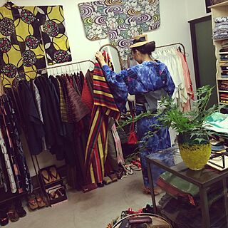 部屋全体/着物ハンガー/ハンガーラック＊DIY /店舗にて/着物屋...などのインテリア実例 - 2015-07-18 21:18:04