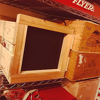 棚/黒板シート ダイソー/DIY/木箱/メタルラック ボックス...などのインテリア実例 - 2019-01-30 22:14:55