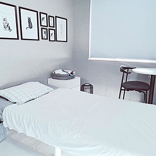 ベッド周り/寝室/IKEA/シンプル/白黒...などのインテリア実例 - 2023-08-12 16:04:20