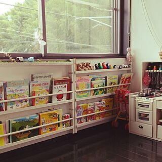 リビング/おもちゃ収納/DIY/絵本棚DIY/ままごとキッチンDIYのインテリア実例 - 2017-05-05 22:48:47