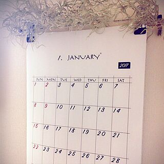 壁/天井/カレンダー/A3コピー用紙/自作カレンダー/いなざうるす屋さんのインテリア実例 - 2016-12-16 22:45:25