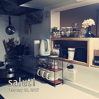 キッチン/salut!/アイアン棚/ニトリのインテリア実例 - 2017-02-20 01:28:43